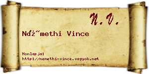Némethi Vince névjegykártya
