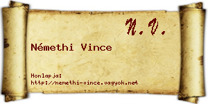 Némethi Vince névjegykártya